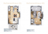 EG + KG - SITULI: Schnelle Fertigstelllung – Reiheneckhaus im Rohbau mit zwei Stellplätzen