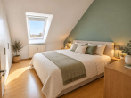 Schlafzimmer - SITULI: Gemütliches Wohnen unterm Dach – 3 Zimmer plus vielseitig nutzbarer Dachspitz