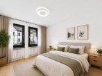 Schlafzimmer (Staging) - SITULI: Ruhig gelegen in Fasanerie – 3 Zimmerwohnung auf zwei Ebenen mit Terrasse