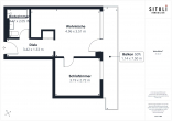 Grundriss - SITULI: Kompakte 2-Zimmer-Wohnung mit Balkon zum ruhigen Innenhof
