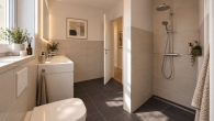 Badezimmer mit Dusche - SITULI: Moderne Doppelhaushälfte mit hochwertiger Ausstattung und Südgarten